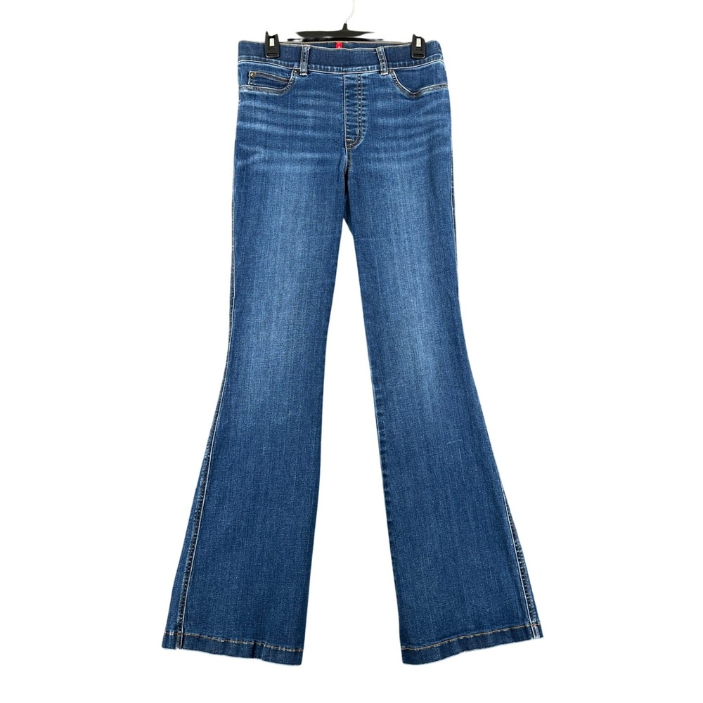 SPANX Clean Indigo Flare Trouser Jeans Womens M Blue Pull On Stretch